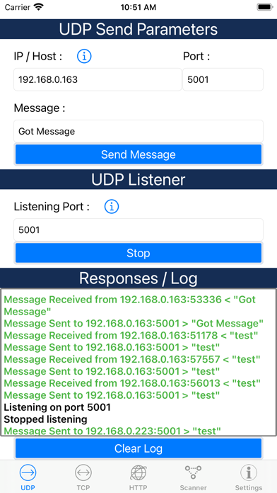 UDP/TCP/REST Network Utility