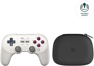8Bitdo Pro 2 Wireless Bluetooth Controller with Travel Case, Hall Effect Joystick Update, Retro Gamepad for Switch/Switch 2, PC, Android, and Steam Deck & Apple (G Classic Edition)