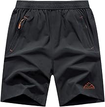 Rdruko Men's Quick Dry Hiking Shorts Lightweight Running Gym Outdoor Active Shorts with Zipper Pockets