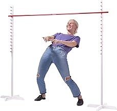 GoSports Get Low Limbo Premium Wooden Limbo Game, Sets up in Seconds - Fun for Kids & Adults, White, Red