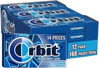 ORBIT Peppermint Sugar Free Gum Individually Wrapped, Bulk Packs of Gum, 12 Packs of 14-Pieces (168 Total Pieces)